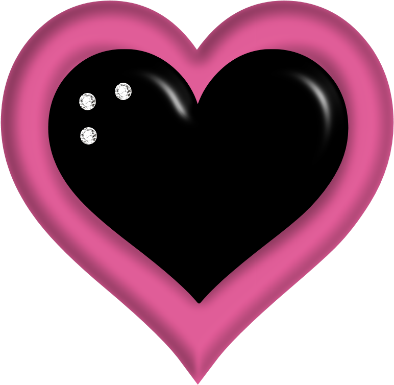 B *✿*playboy Bunny I Love Heart, Happy Heart, My Heart - Pink Hearts Png Black (800x800), Png Download