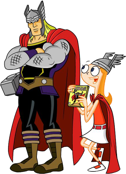 Thor Clipart Disney Xd - Phineas Y Ferb Mission Marvel (449x616), Png Download