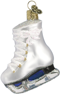 Ice Skate Ornament - Glass Ice Skate Ornament (387x387), Png Download