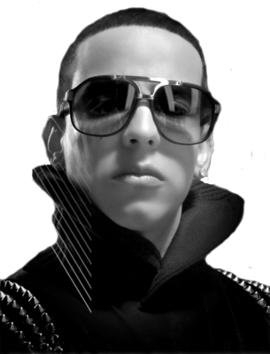 Daddy Yankee Prestige Psd - Daddy Yankee Black And White (305x400), Png Download