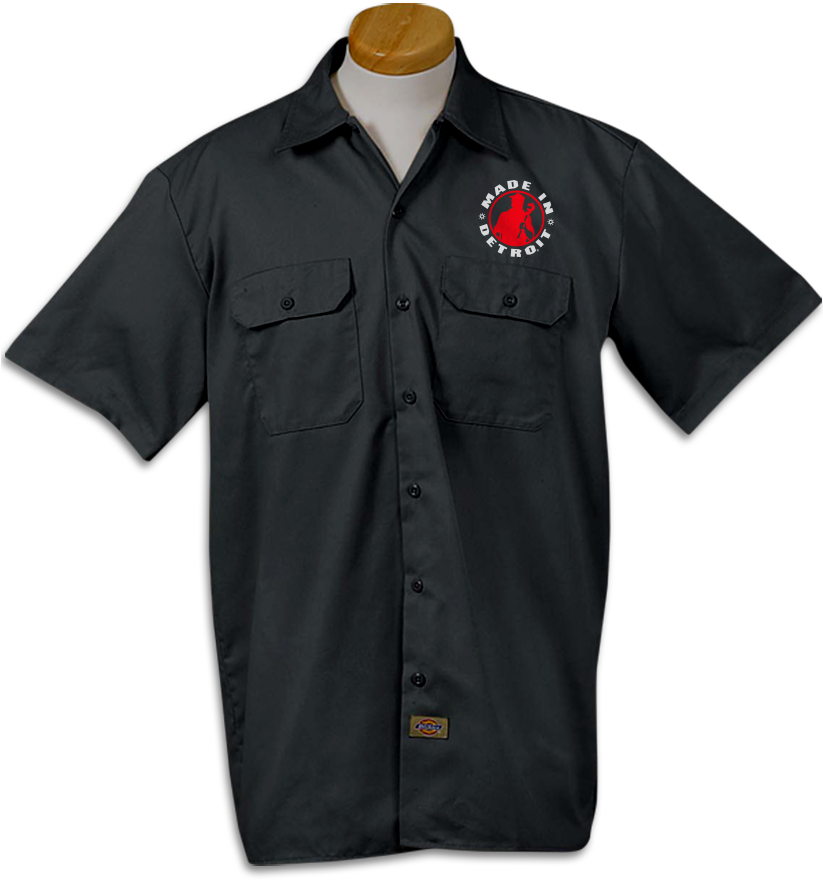 Mid - Dickies - Black Workshirt - Choose Thread Color - Shirt (822x1000), Png Download