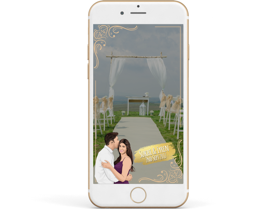 Sukhi & Iyren Cartoon Gold Border Paint Stroke Filter (1000x699), Png Download
