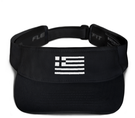 Monochrome Greek Flag - Dotdotie Visor, Rodan And Fields Visor, Gifts For Him, (480x480), Png Download
