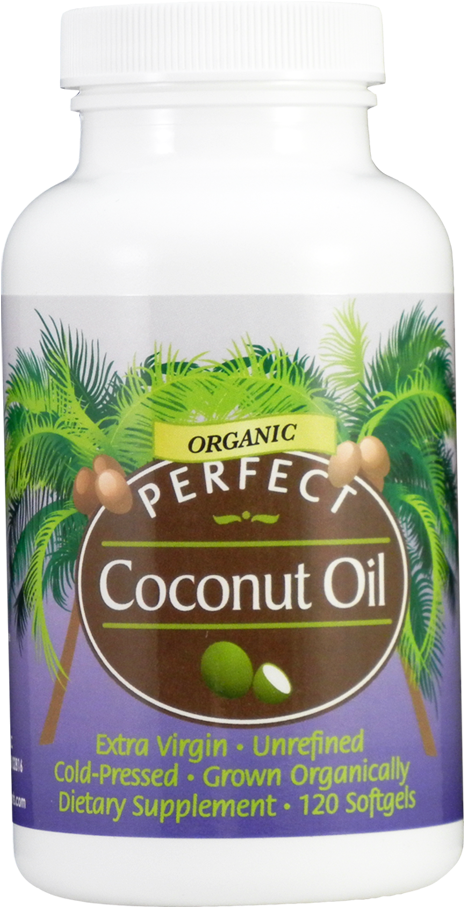 Perfect Coconut Oil - Perfect Coconut Oil, Softgel, 1000 Mg - 120 Count (1024x1024), Png Download