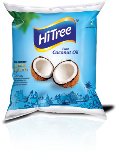Coconut Oil Pouch - Coconut Oil Pouch Design (416x500), Png Download