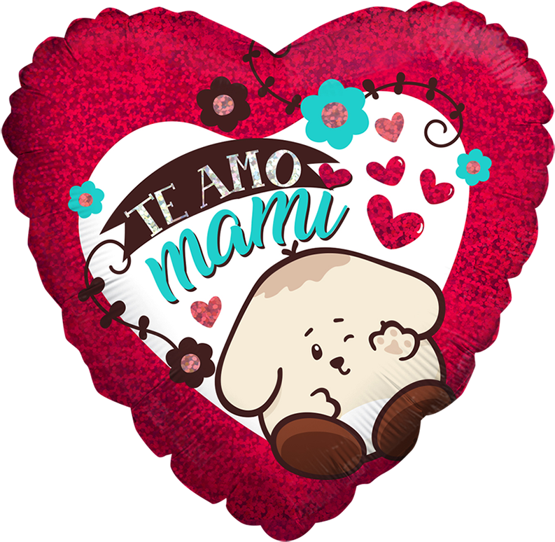 Borlitas Te Amo Mamá - Red Heart (800x800), Png Download