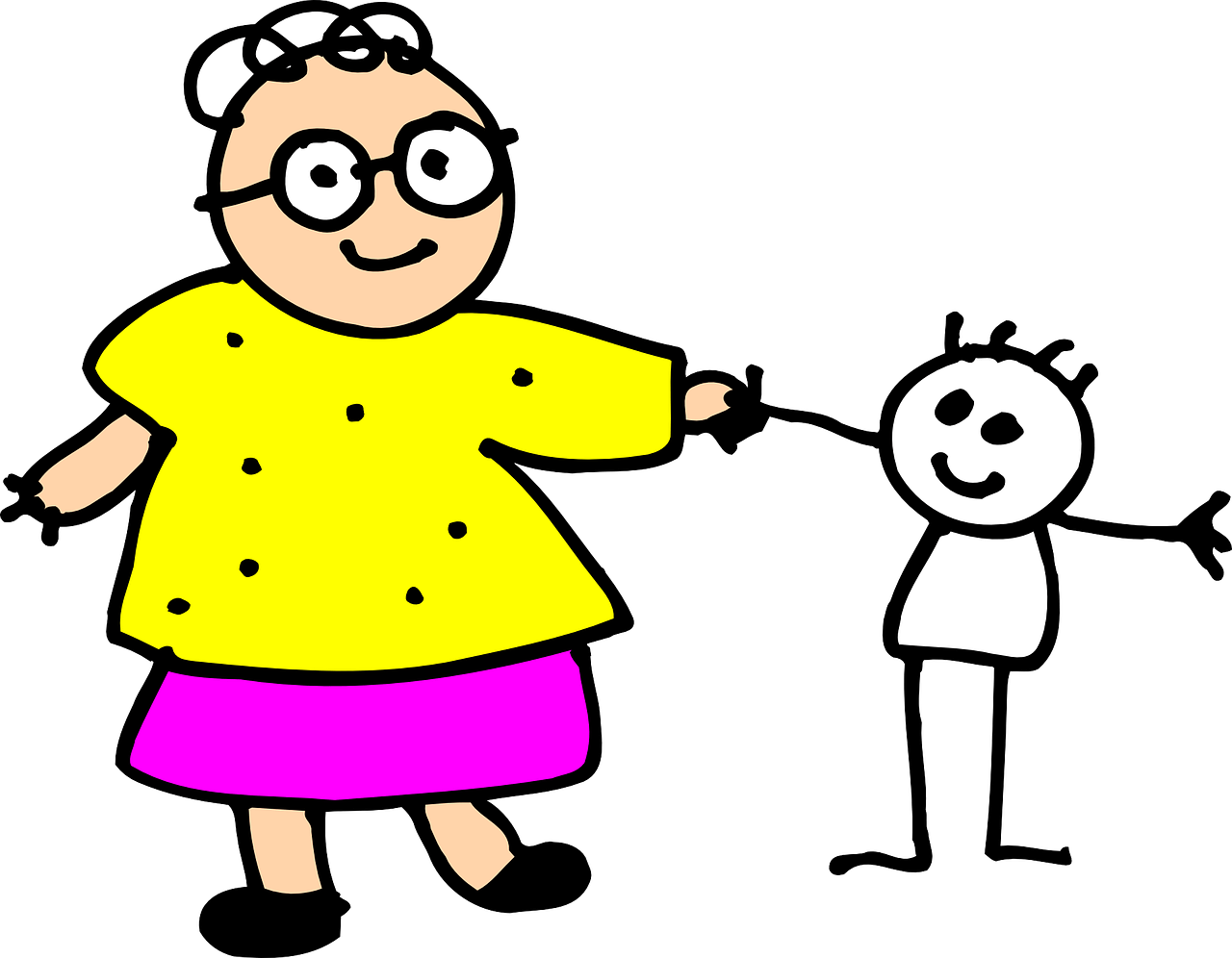 Grandparents Parenting - Mother And Child Holding Hand (1280x996), Png Download