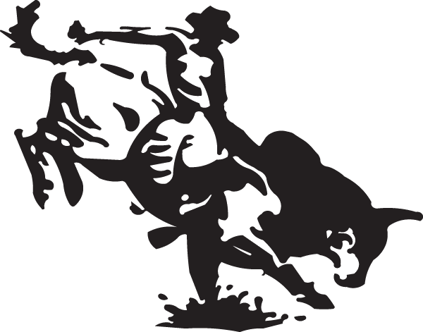 Bull Riding Clip Art (600x471), Png Download
