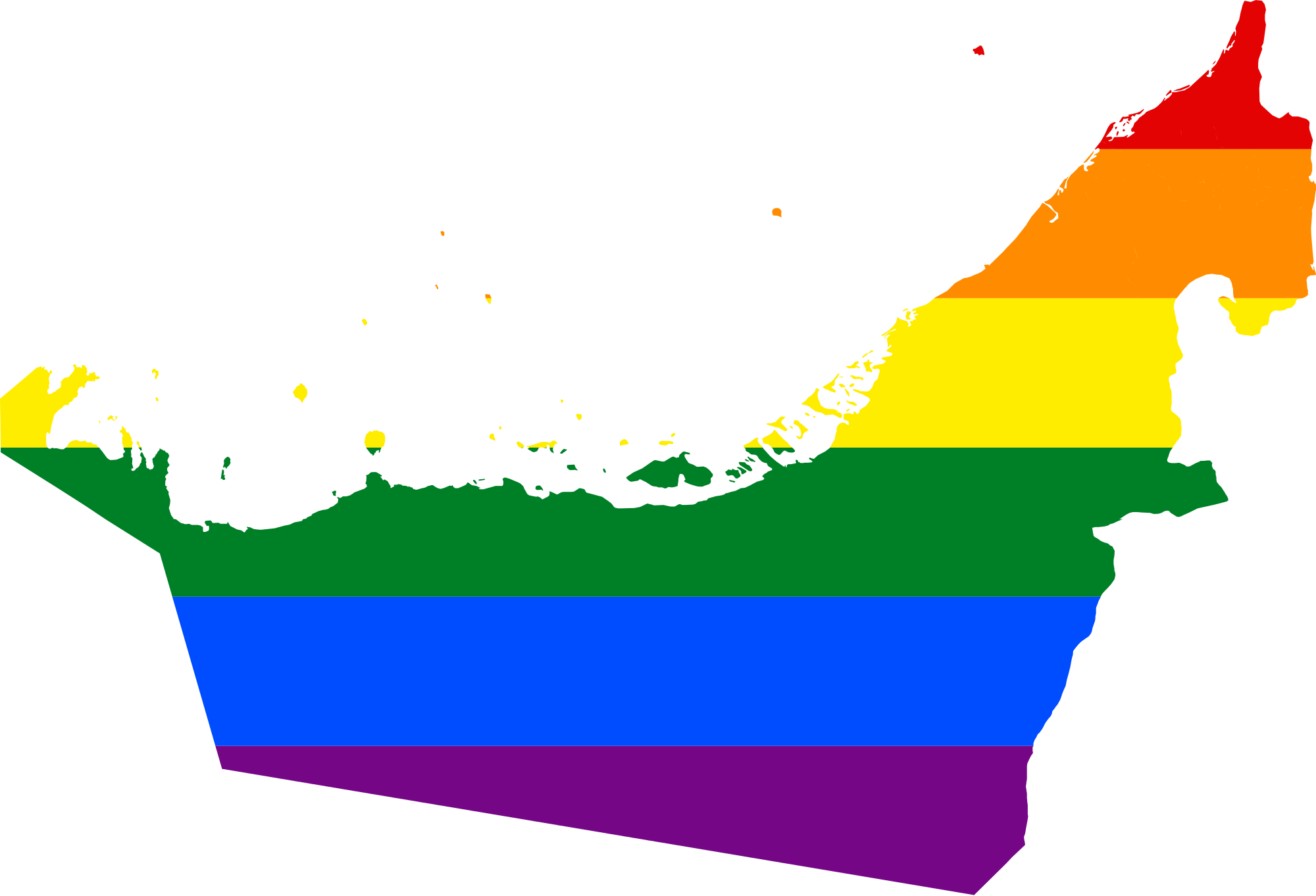 Man In Abu Dhabi Accused Of Promoting Homosexuality - Uae Map (2000x1363), Png Download