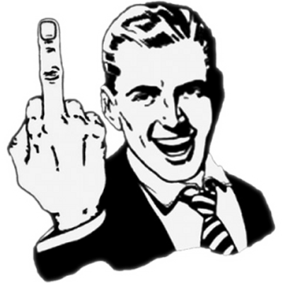 Dead Flowers - Guy With Middle Finger (400x400), Png Download