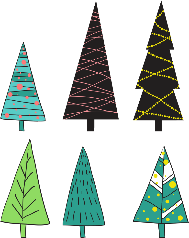 Hand Drawn Christmas Tree Stick Figure - Christmas Tree (1024x1024), Png Download
