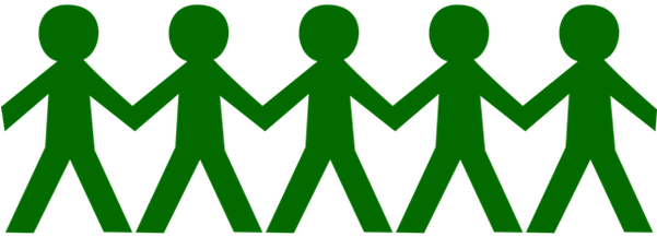 Image Of Stick People Holding Hands - Stick People Holding Hands (600x300), Png Download