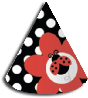 Little Ladybug Party Hats - Party Creations Ladybug Fancy Happy Birthday Lunch (359x367), Png Download