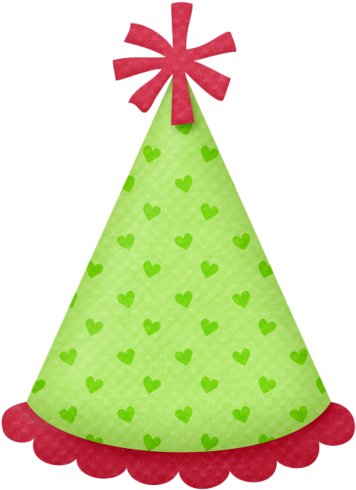 Lliella Strawberrykisses Partyhat2 - Green Birthday Hat Png (365x500), Png Download
