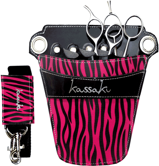 Hairdressing Scissor Pouches Kassaki Pink Zebra Floral - Kassaki Hairdressing Scissor Holster Pouch Bag (600x600), Png Download