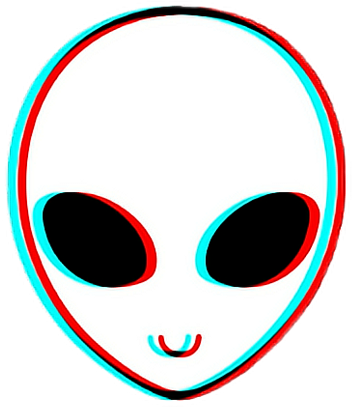 Download HD Alien Aliens Glitch Tumblr Stickers - Trippy Alien Png