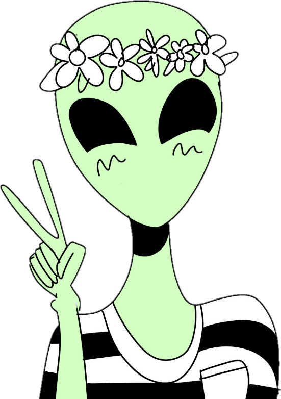 Alien Flower Tumblr Aesthetic Peace Png Alien Tumblr - Aesthetic Alien (551x782), Png Download