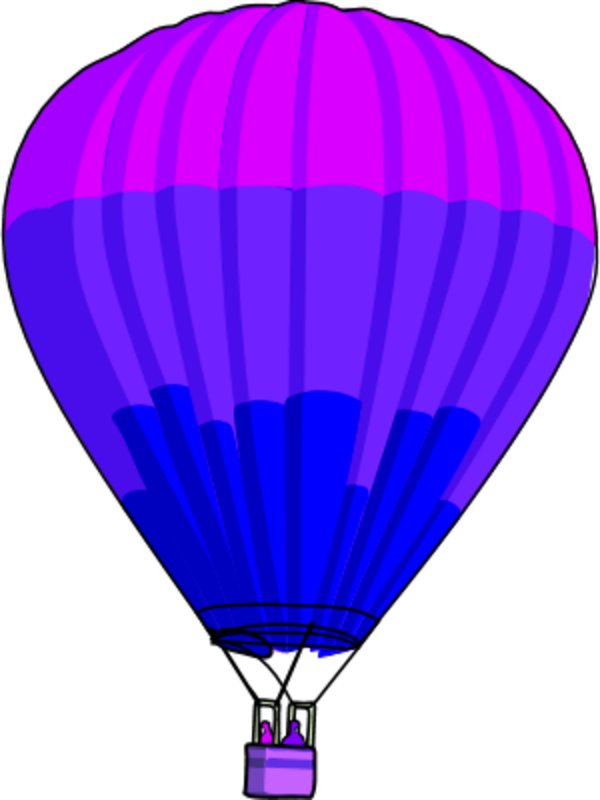 Vector Clip Art - Clip Art Purple Hot Air Balloon (600x800), Png Download