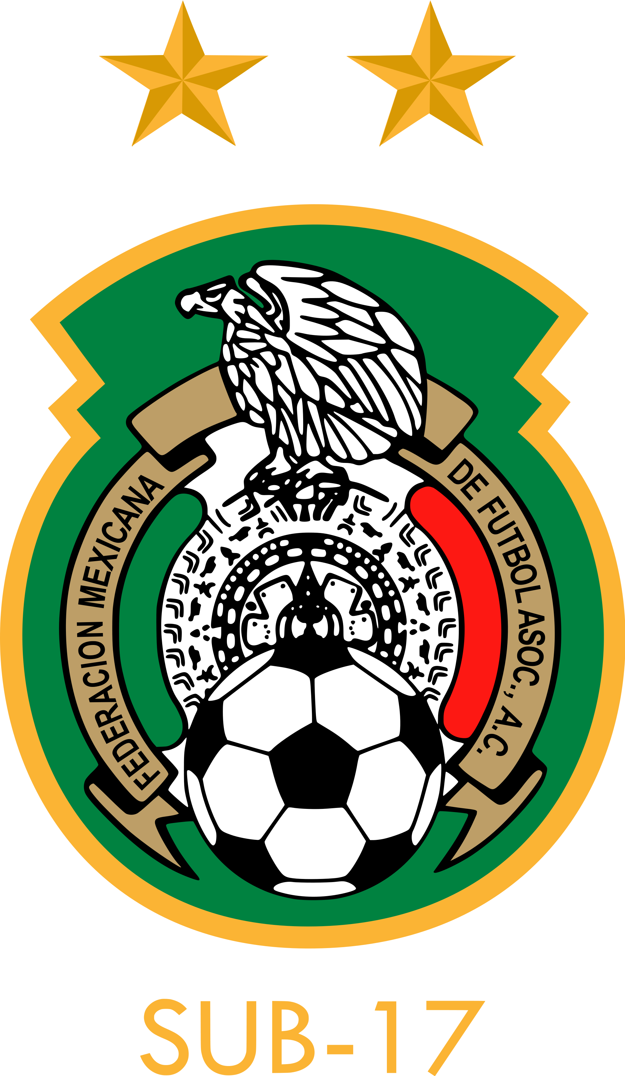 Mexico National Under-17 Football Team - Mexico National Soccer Team Logo (595x1023), Png Download