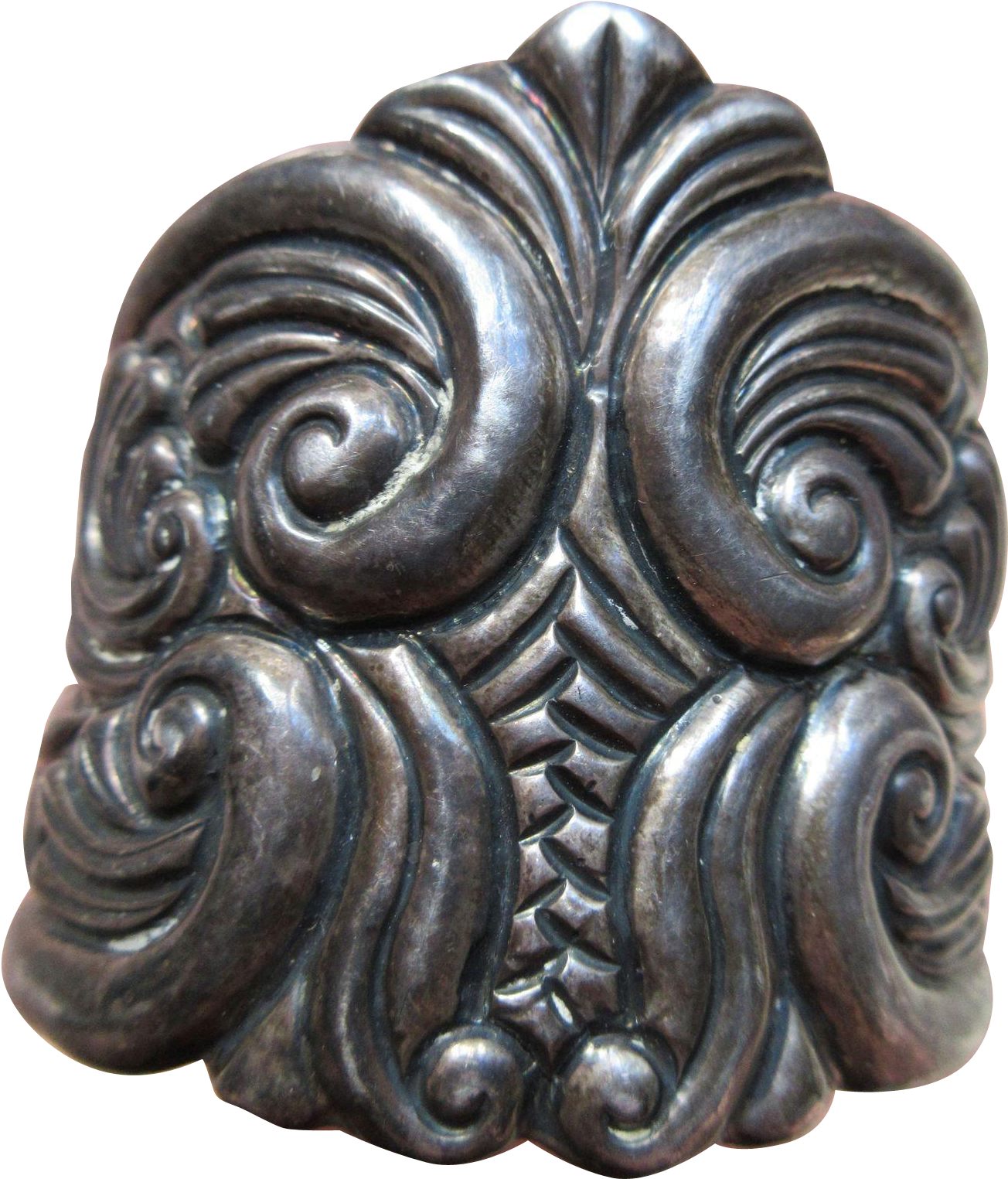 Vintage 1940s Mexican Sterling Cuff Bracelet Es Hallmark - Carving (1524x1524), Png Download