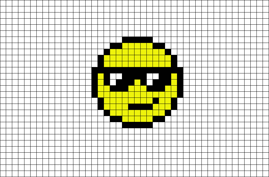Happy Emoji Pixel Art (880x581), Png Download
