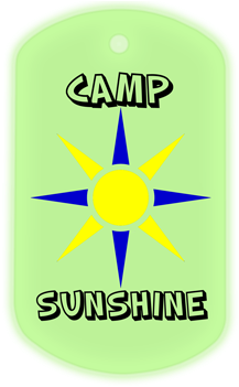 Camp Sunshine Glow In The Dark Dog Tag - 8in X 8in Emotional Support Dog On Board Animals With (350x350), Png Download