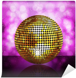 Sparkling Golden Disco Ball On A Glowing Purple Background - Various Artists / 100 Disco Classics (400x400), Png Download