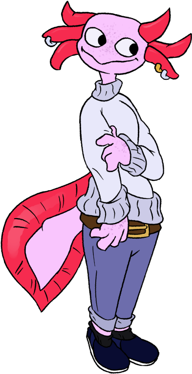 Tumblr Otter Axolotl Salamander Snot Picturesque Png - Cartoon (500x810), Png Download