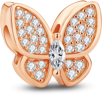 Glamulet Butterfly Series Bead Charm Fits Pandora Bracelet (600x600), Png Download