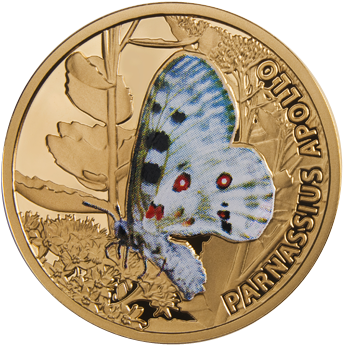 Apollo Butterflies Proof Gold Coin 5$ Niue - Apollo (360x400), Png Download