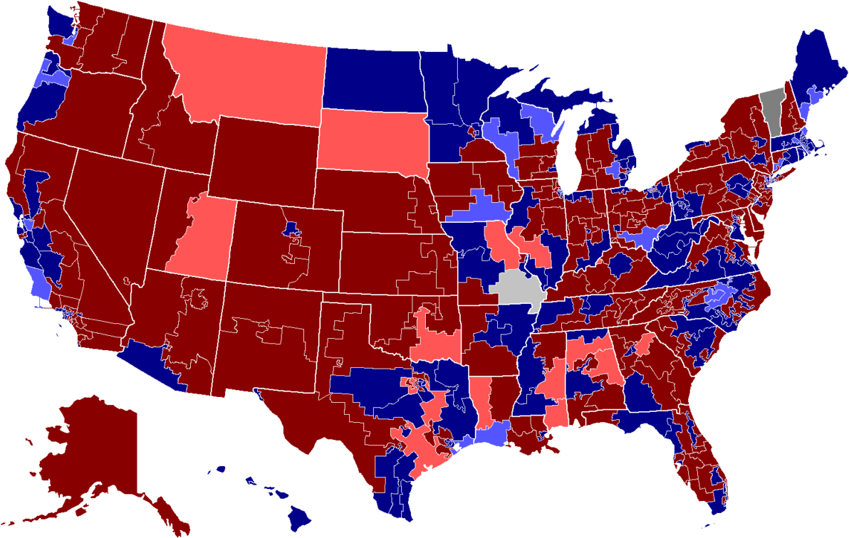 Élections Américaines De La Chambre Des Représentants - Blue Map Of United States (1200x774), Png Download