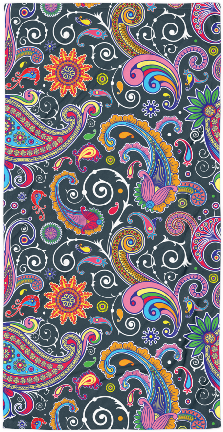 Paisley Pattern Towel - Paisley Flower Floral Basketball Carrying Drawstring (1000x1000), Png Download