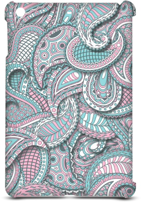Pink Teal White Fun Ornate Paisley Pattern Hard Case - Cafepress Pink Blue Paisley Pattern 5'x7'area Rug (500x500), Png Download