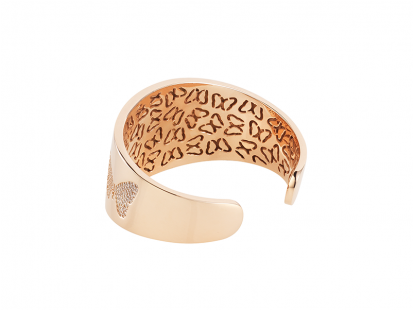 Butterfly Bangle Rose Gold Vermeil White Cz Stones - Gold (412x412), Png Download