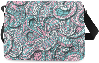 Pink Teal White Fun Ornate Paisley Pattern Messenger - Pink Blue Paisley Pattern Shower Curtain (500x500), Png Download