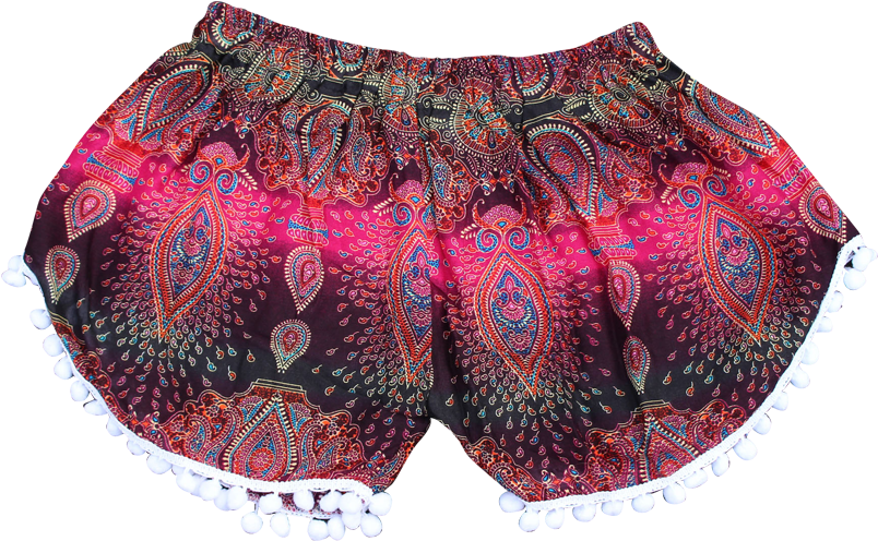 Pink Paisley Shorts - Shorts (971x905), Png Download