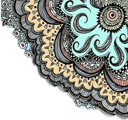 Mandala Blanco Y Negro (438x408), Png Download