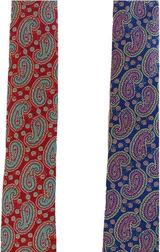 Royal Blue & Red Colorful Paisley Print Silk Italian - Tapestry (360x500), Png Download