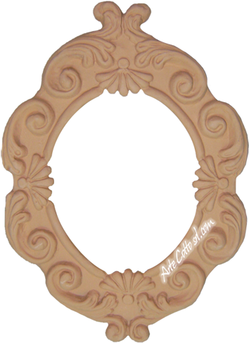 Baroque Mirror Frame - Wood (366x500), Png Download