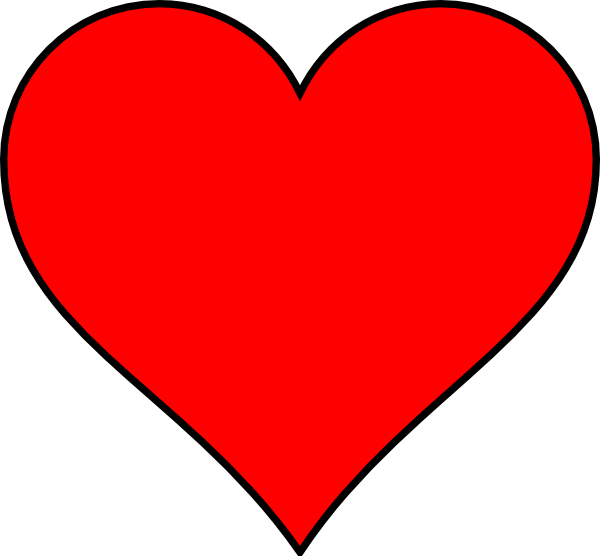 Heart With Thin Black Outline Png Clip - Clip Art Heart (600x556), Png Download