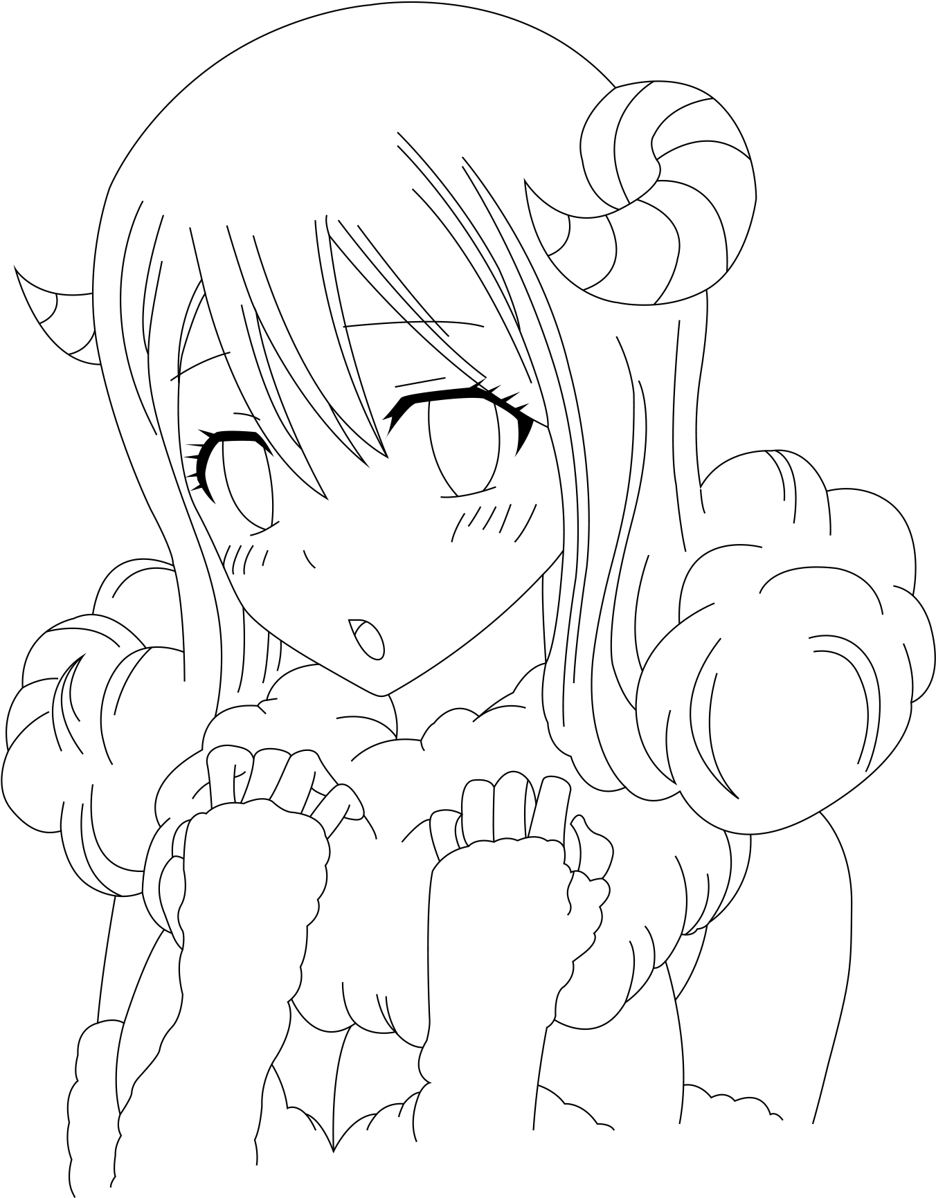 Png Black And White Stock Aries Drawing - Fairy Tail Lineart (1409x1791), Png Download