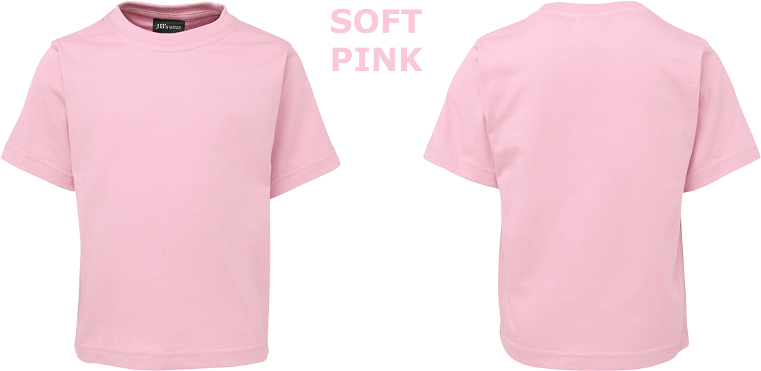 Custom Printed Kids T-shirts Yellow Soft Pink - Soft Pink T Shirt (1200x600), Png Download