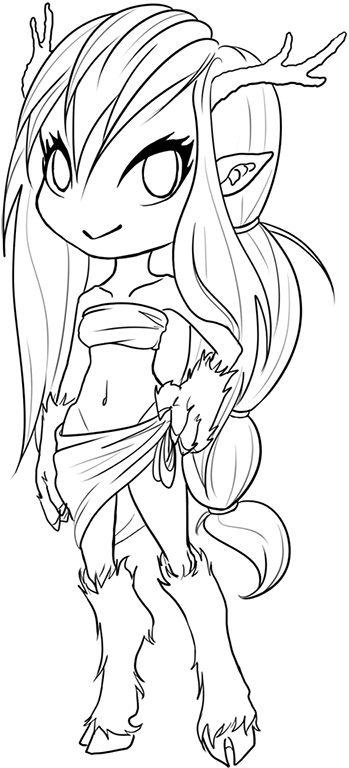 Anime Lineart - Coloring Book (414x800), Png Download