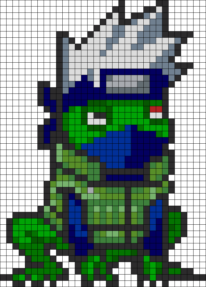 Hatake Kakashi Frog Mode Perler Bead Pattern / Bead - Naruto Kakashi Pixel Art (694x967), Png Download
