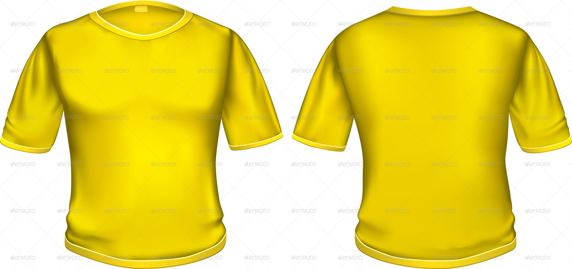 T-shirt Yellow - Yellow (2420x1140), Png Download