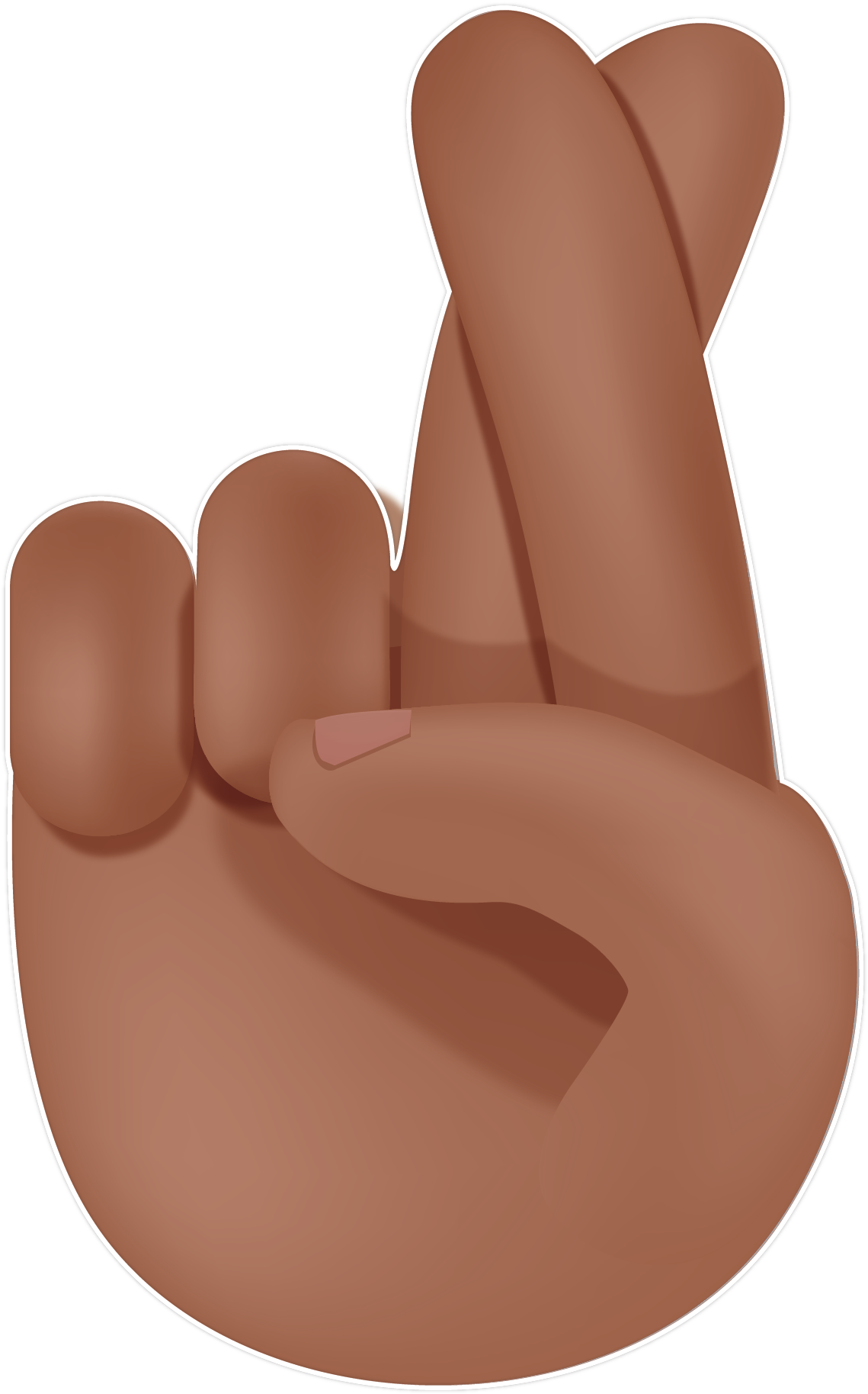 Stuck On Emojis Stickers - Fingers Crossed Emoji Black (1291x1887), Png Download