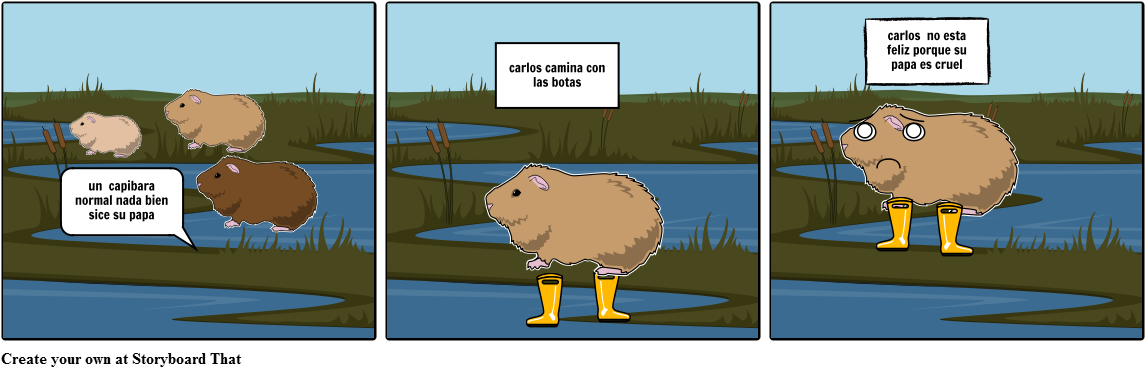 La Capibara Con Botas - Cartoon (1164x385), Png Download