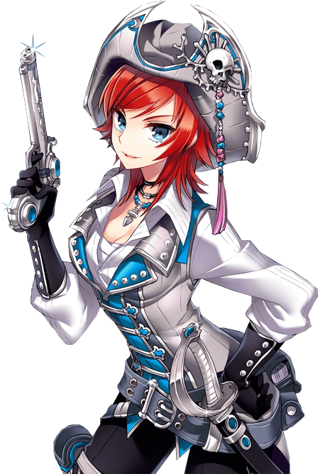 471kib, 581x678, Original - Anime Pirate Captain Girl (581x678), Png Download