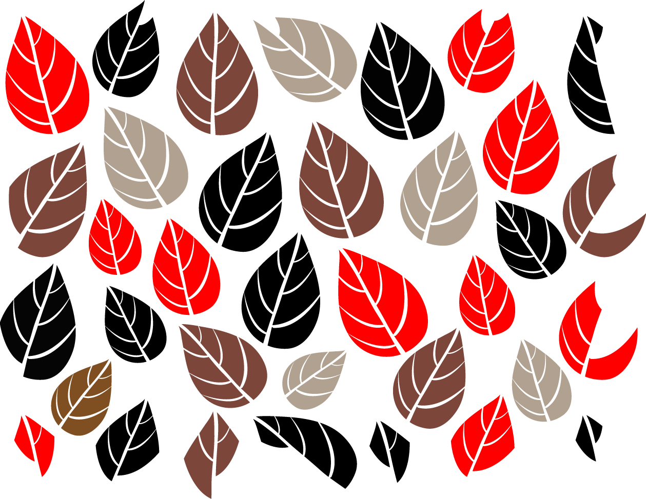 Leaves Illustration - Colorful Abstract Stylized Leafs Pattern - Shower Curtains (1259x973), Png Download