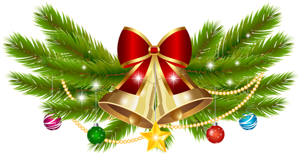 Christmas Bell Decoration Png Clip Art Image - Free Download Christmas Bell (600x311), Png Download